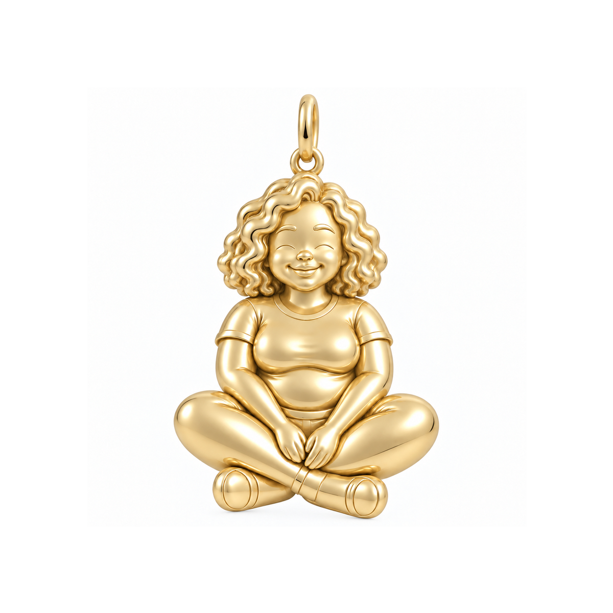 Curvy / Curly Lob / Gold — Woman Charm | woman-charm-2026-09-13