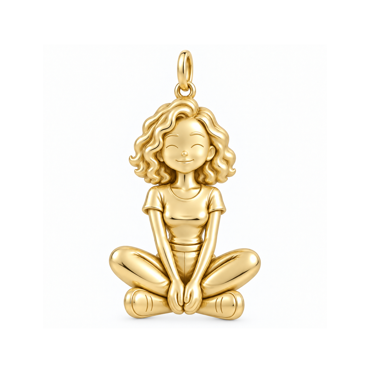 Slim / Curly Lob / Gold — Woman Charm | woman-charm-2026-09-13