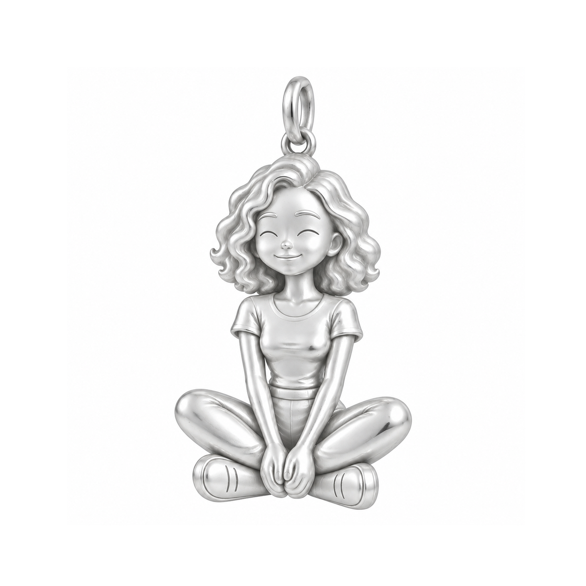 Slim / Curly Lob / Silver — Woman Charm | woman-charm-2026-09-13