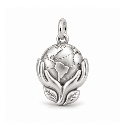 World in Our Hands Charm — Silver | charm-topics-remaining-444-2026-09-14 | topic-181