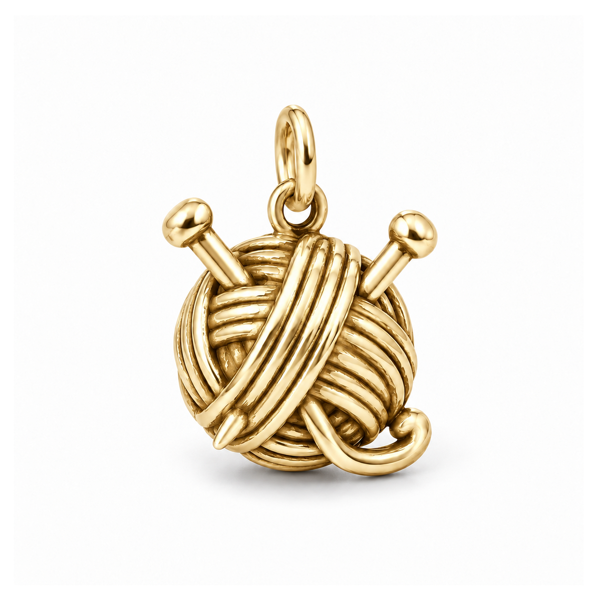Yarn & Needles Charm — Gold | charm-topics-remaining-444-2026-09-14 | topic-092