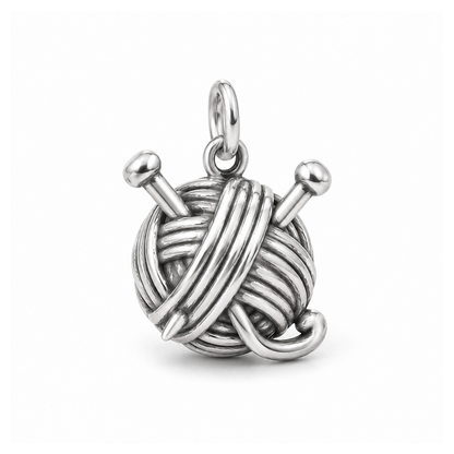 Yarn & Needles Charm — Silver | charm-topics-remaining-444-2026-09-14 | topic-092