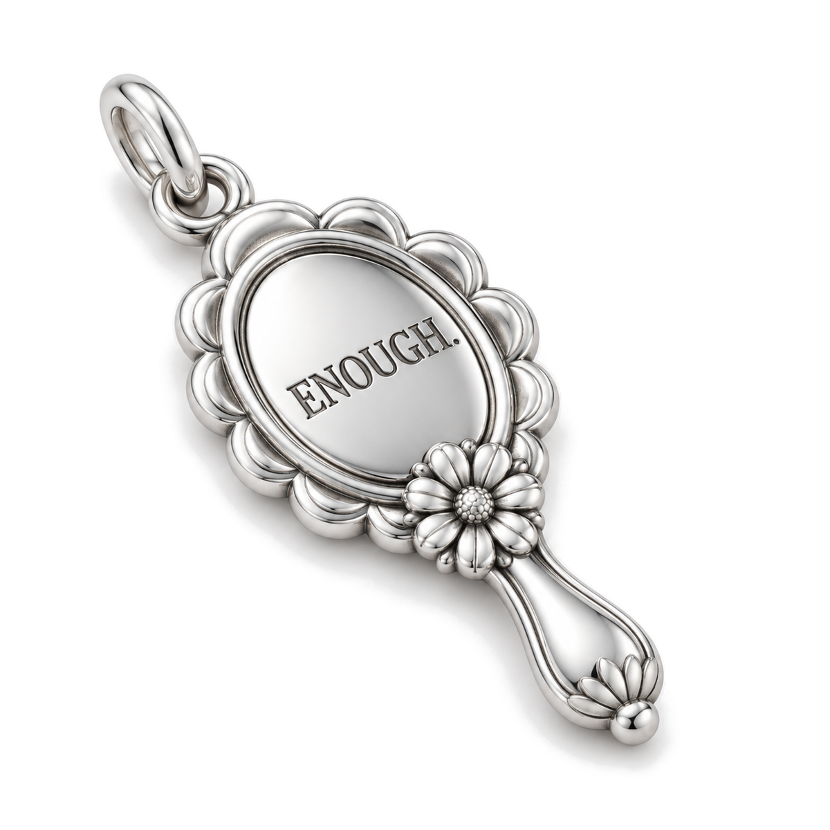 You Are Enough Mirror Charm — Silver Super Macro | charm-topics-remaining-444-2026-09-14 | topic-422