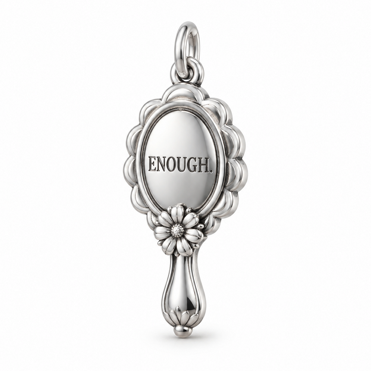 You Are Enough Mirror Charm — Silver | charm-topics-remaining-444-2026-09-14 | topic-422