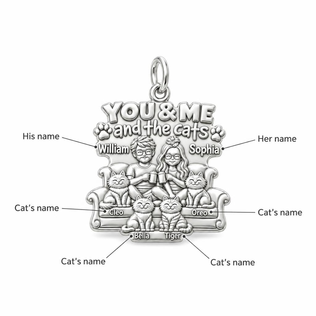 You Me and the Cats Charm Bracelet – Personalized Couple Gift – personalization guide