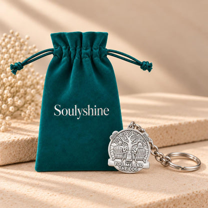 You Me and The Dog Charm Keychain – Soulyshine velvet gift pouch