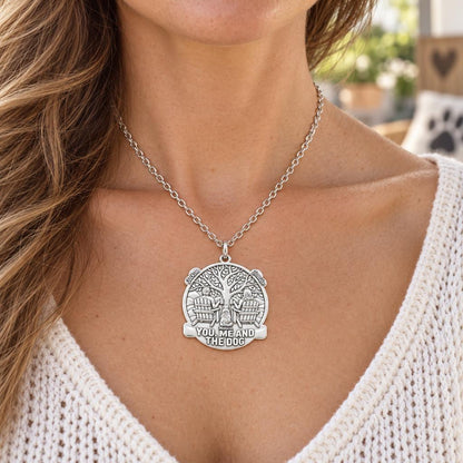 You Me and The Dog Charm Necklace Set – worn / in use