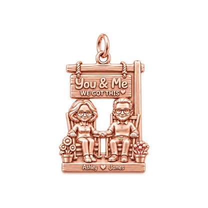 You & Me Rocking Chairs Charm and Polyester Cord Bracelet Set