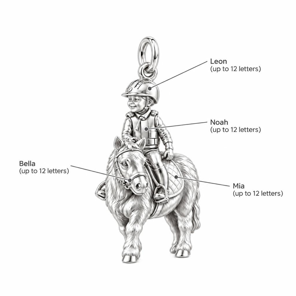 Young Rider and Pony Charm Bracelet – Personalized Mom Gift – personalization guide