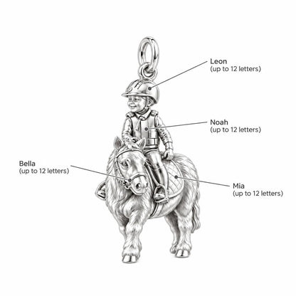 Young Rider and Pony Charm Bracelet – Personalized Mom Gift – personalization guide
