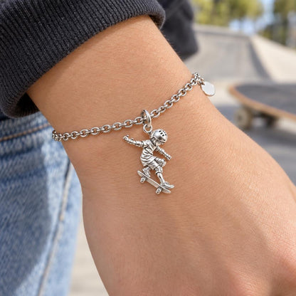 Young Skater in Motion Charm Bracelet Set – worn / in use